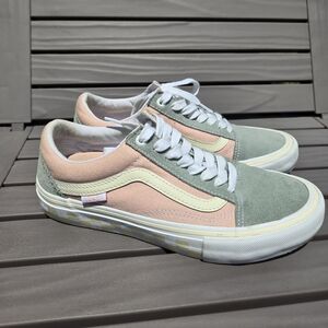 Vans Old Skool Pro Washout Peach Blue Low Top Skateboard Shoes Sneakers M6.5 W8